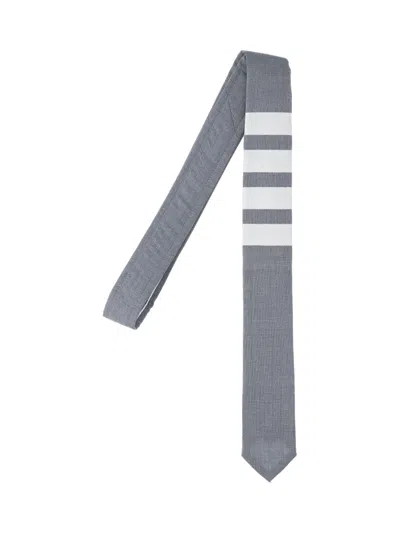 Thom Browne Wool Tie In Grey