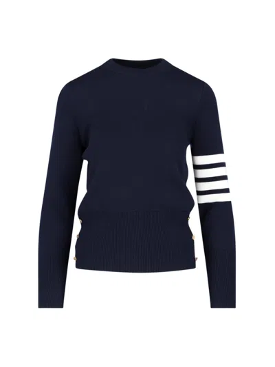 Thom Browne 4-bar Cashmere Sweater In Blue