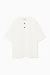 Cos Oversized Half-placket T-shirt In White