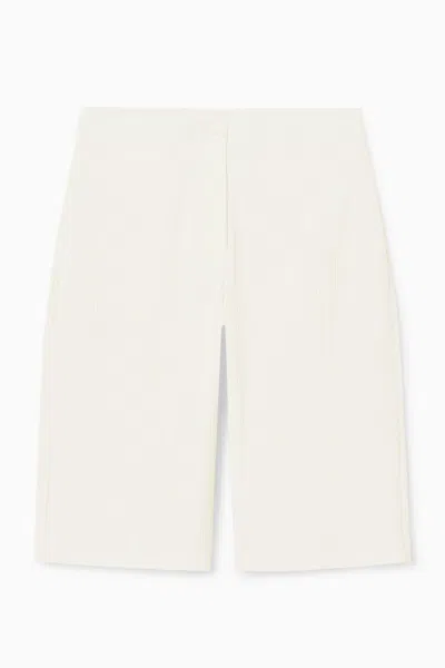 Cos Pleated Bermuda Shorts In White