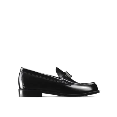 Dior Granville Leather Loafers In Black