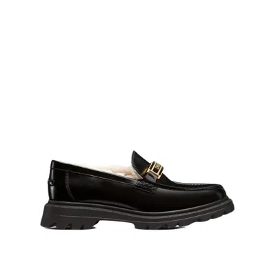 Dior Leather Loafers In Black