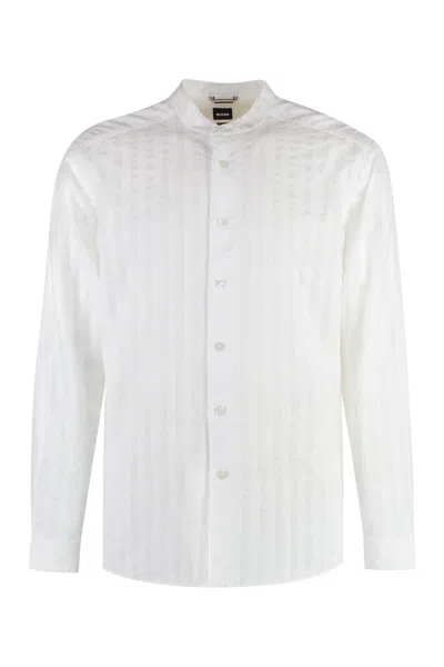 Hugo Boss Boss Cotton Shirt In White