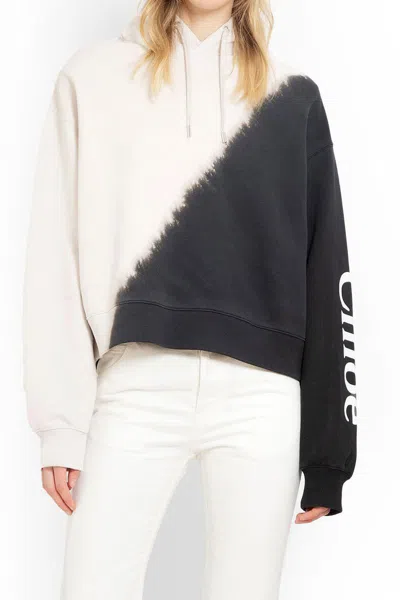 Chloé Sweatshirts In Black&white