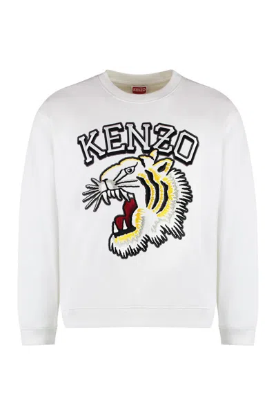 Kenzo Cotton Crew-neck Sweatshirt In White
