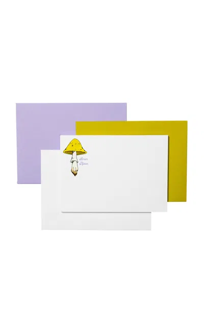 Lia Burke Libaire X Stovall Collection; Personalized Mushroom Stationery Set In White