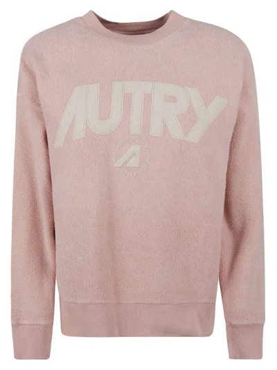 Autry Logo-print Crew-neck Sweatshirt In Pink
