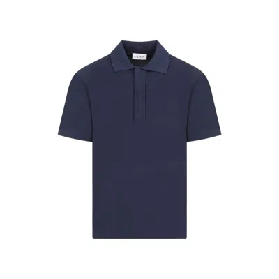 Lanvin Oversized Cotton Jersey Polo Shirt In Black