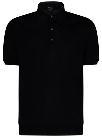 Kiton Knitted Polo Shirt In Black