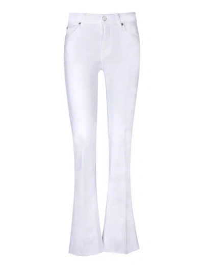 7 For All Mankind Bootcut Optic High-rise Slim Jeans In White