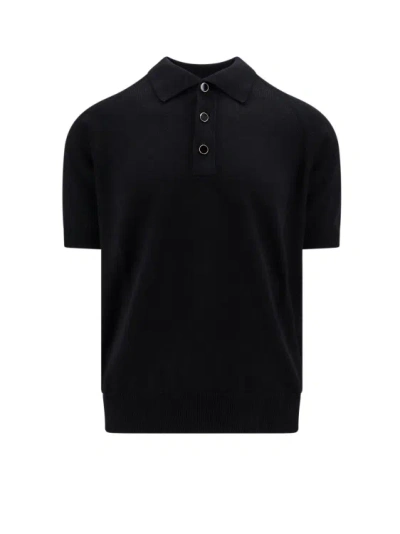 Lardini Cotton Polo In Black