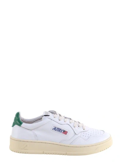 Autry Medalist Leather Sneakers In White,green