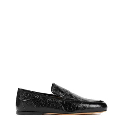 Khaite Alessia Loafers In Crinkled Leather In Black