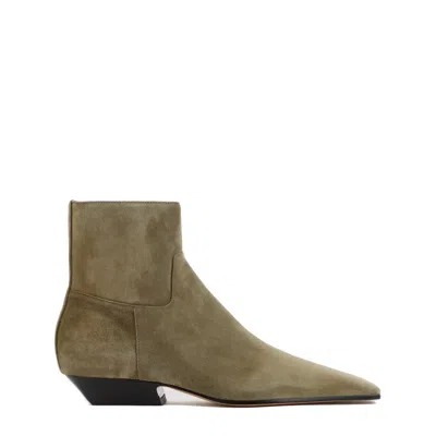 Khaite Marfa Classic Suede Boots In Brown