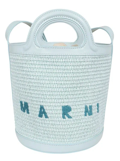 Marni Mini Tropicalia Bucket Bag In White