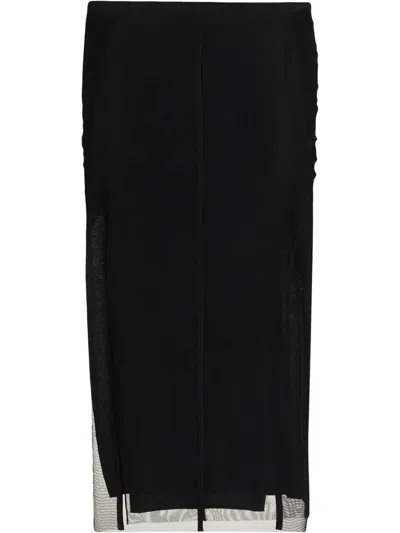 Rick Owens Collage Midi Skirt In Black