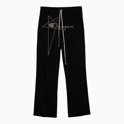Rick Owens Dietrich Drawstring Jogging Trousers With Logo In Black
