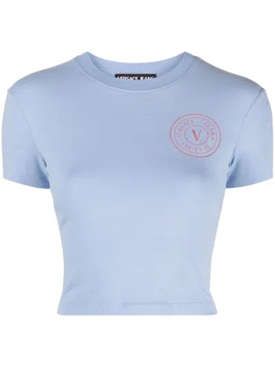Versace Jeans Couture Logo Print T-shirt In Lilac