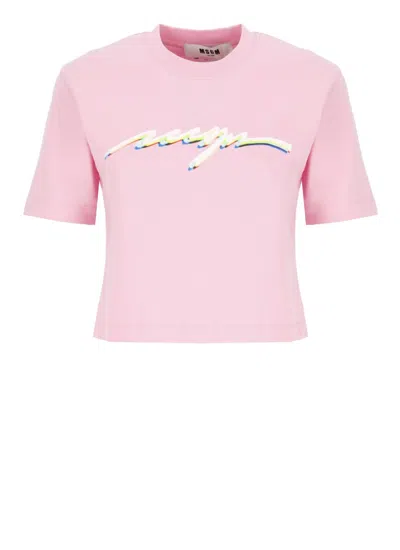 Msgm T-shirts And Polos Pink