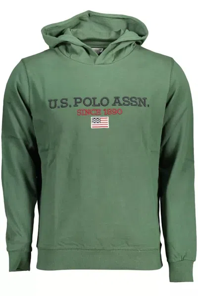 U.s. Polo Assn U. S. Polo Assn. Cotton Hoodie With Contrasting Men's Logo In Green