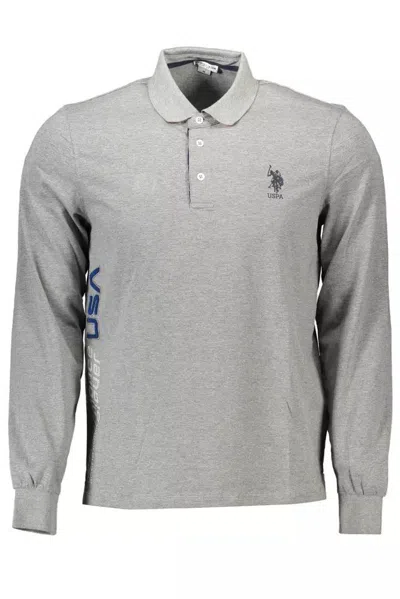 U.s. Polo Assn U. S. Polo Assn. Chic Long-sleeved Polo With Contrasting Men's Accents In Grey