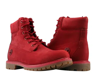 Timberland Tb0a1jgj-f41 Women's Ruby Red 6 Inch Premium Waterproof Boots Yup193