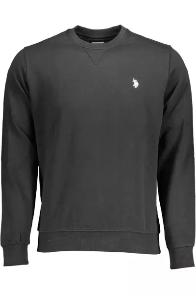 U.s. Polo Assn U. S. Polo Assn. Elegant Long-sleeve Cotton Men's Sweatshirt In Black