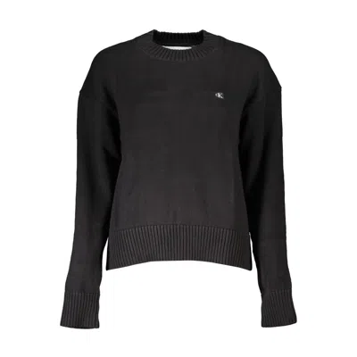Calvin Klein Elegant Long Sleeve Crew Neck Women's Sweater In Black