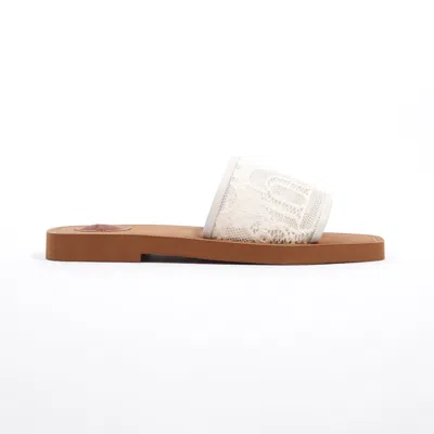 Chloé Woody Sandals Lace In White