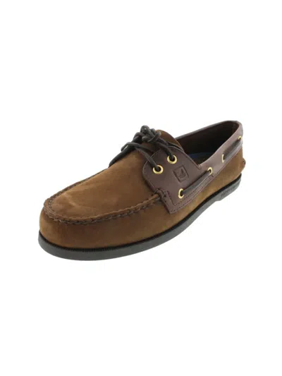 Sperry Authentic Original Mens Nubuck Two Tone Boat Shoes In Multi