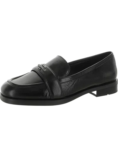 Karl Lagerfeld Madlen Womens Leather Loafers In Black
