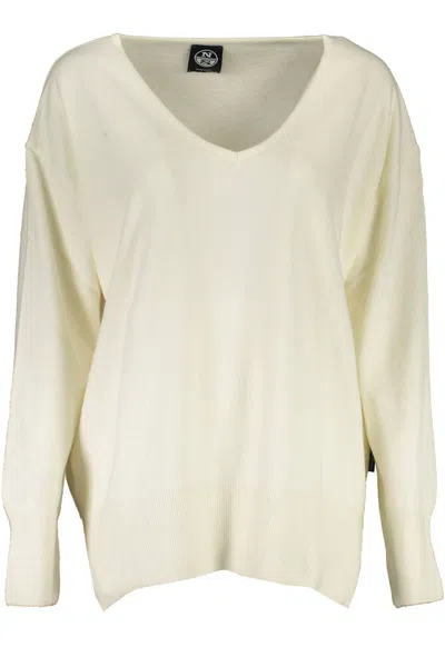 North Sails Eco-chic V-neck Logo Women's Sweater In White