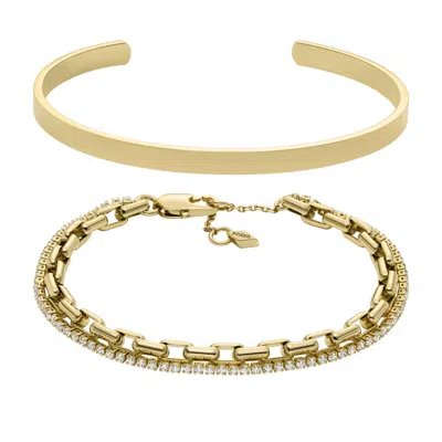 Fossil Women's Core Gift Set Gold-tone Brass Bracelet Set