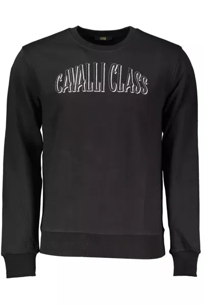 Cavalli Class Sophisticated Embroide Men's Sweater In Black