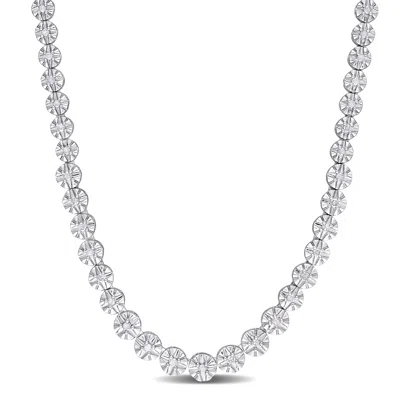 Mimi & Max 1ct Tdw Diamond Tennis Necklace In Sterling Silver In White