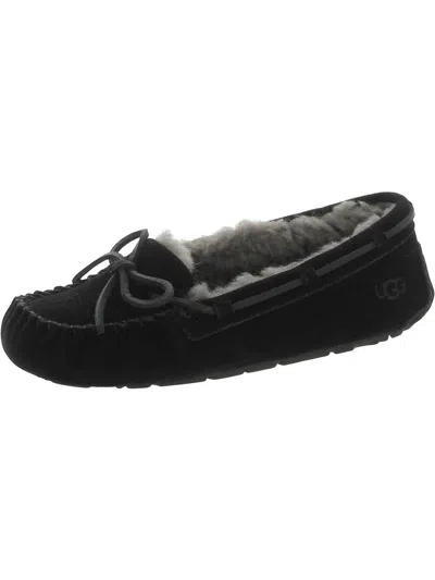 Ugg Tazz Womens Suede Moccasin Slippers In Black