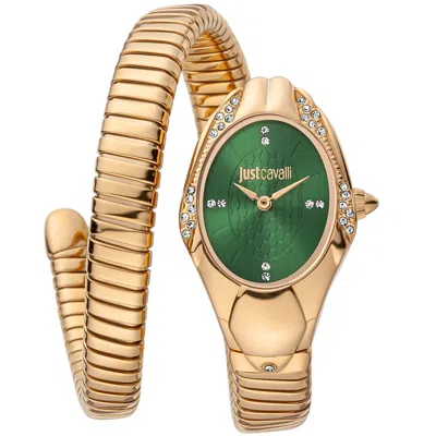 Just Cavalli Women's Glam Chic Snake Green Dial Watch