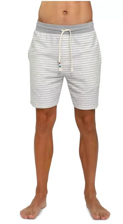 Sol Angeles Men's Stripe Fleece Short In Natural In White