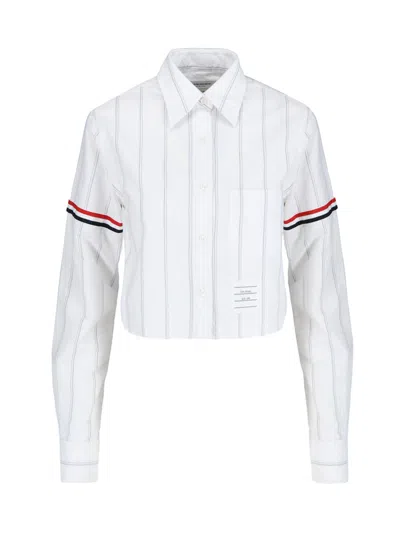 Thom Browne 'oxford' Crop Shirt In White