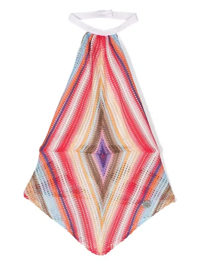 Missoni Kids' Zigzag-woven Halterneck Top In Multicolour