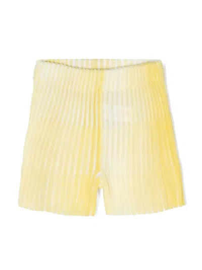 Missoni Kids' Yellow Ribbed Knitted Shorts