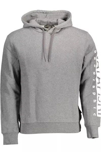 Napapijri Chic Hooded Cotton Blend Men's Sweatshirt In Grey