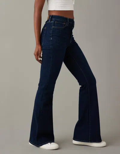 American Eagle Outfitters Ae Next Level Super High-waisted Flare Jean In Blue