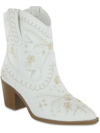 Mia Houstonn Womens Embroidered Manmade Cowboy, Western Boots In Multi