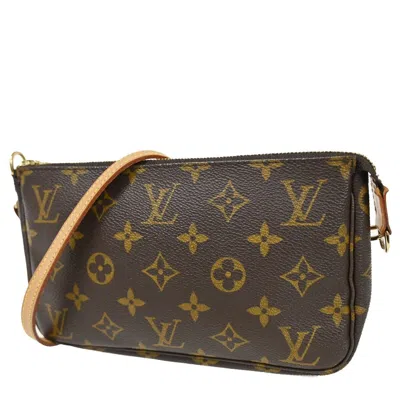 Pre-owned Louis Vuitton Pochette Accessoires Canvas Clutch Bag () In Brown