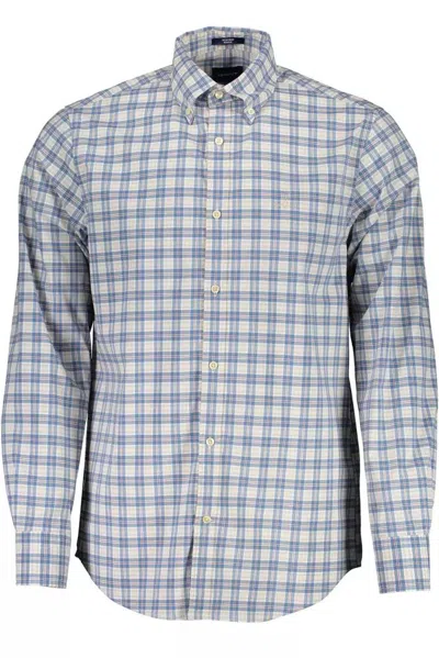 Gant Sophisticated Long-sleeved Men's Shirt In Blue