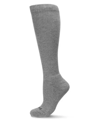Memoi Unisex Classic Athletic Cushion Sole Knee High Cotton Blend 15-20mmhg Graduated Compression Socks In Medium Gray Heather