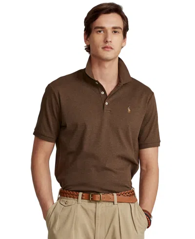 Polo Ralph Lauren Men's Classic Fit Soft Cotton Polo In Nutmeg Brown Heather