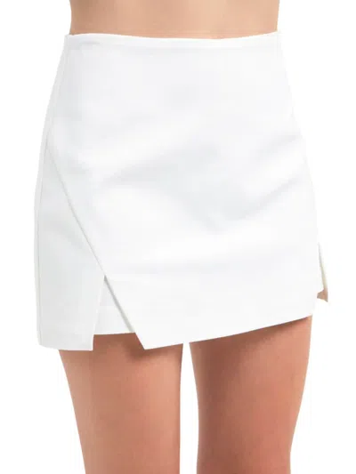 Endless Rose Women's Cut Out Mini Skort In White