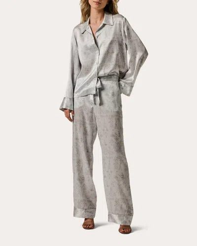 Kiki De Montparnasse Women's Toile Kiki Silk Lounge Pants In Grey
